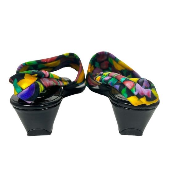 Donald J. Pliner Dasan Stretch Wedge Colorful Floral Tulip Print Sandals Size 9 - Picture 9 of 10